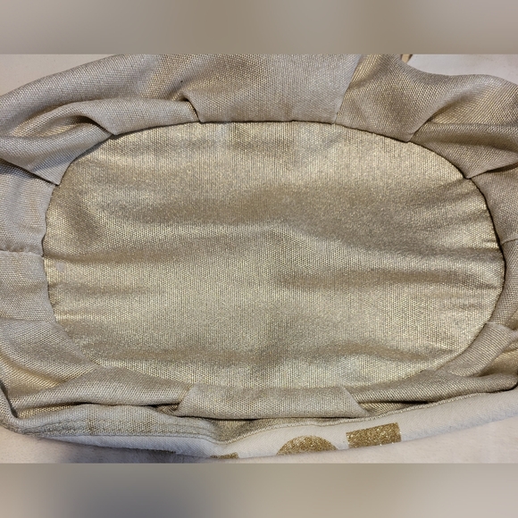 Victoria's Secret Summer Love Shimmer Canvas Sparkle Gold Tote Bag, Large Beach - Picture 4 of 8